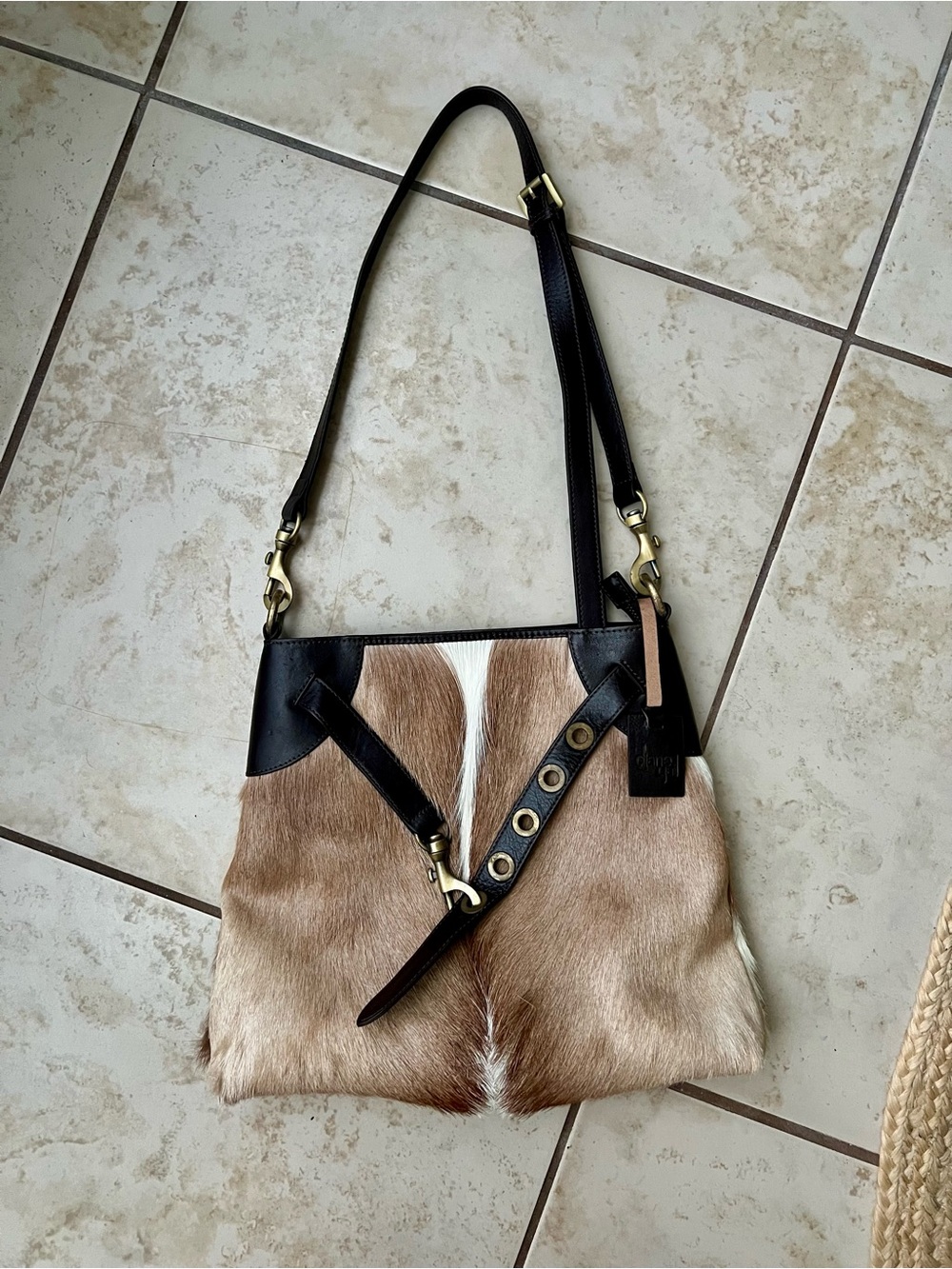 Diane Gail Vintage Antelope Fur Crossbody Bag